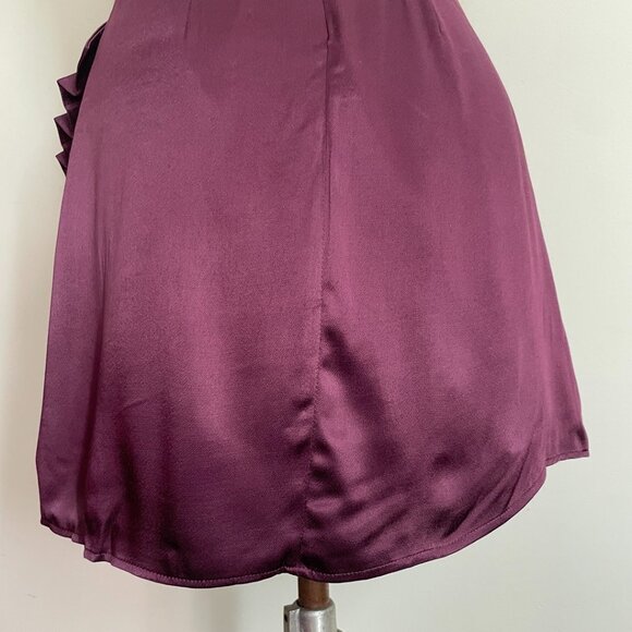 Burgundy Sleeveless Satin Dress - Picture 9 of 11